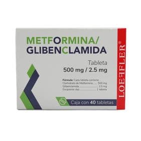 METFORMINA, GLIBENCLAMIDA 500 MG / 2.5 MG c/40 TAB