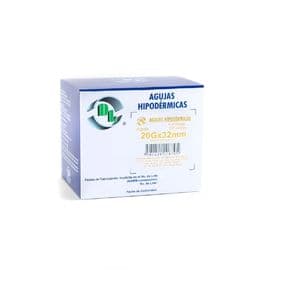 AGUJA HIPODERMICA AMARILLA 20X32MM CAJA C/100 DEN