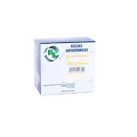 AGUJA HIPODERMICA AMARILLA 20X38MM CAJA C/100 DEN