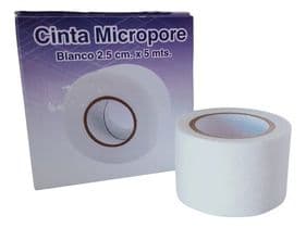 CINTA DE MICROPORE BLANCO 2.5 CM X 5 MTS.