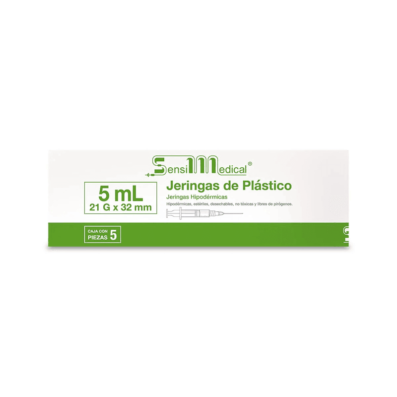 Jeringa Desechable Sensimedical 5ml 21G x 32mm C/5