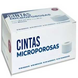 CINTA MICROPOR BLANCA 12 PIEZAS DE 2.5 CMX10 M