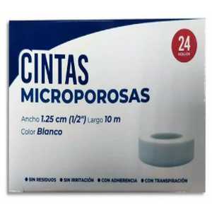 CINTA MICROPOR BLANCA 24 PIEZAS DE 1.25CMX10M