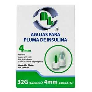 AGUJAS DL PLUMA INSULI 4MM 32GX4MM -  10