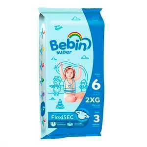 PAÑALES BEBIN SUPER FLEXISEC TALLA XXG C/3 PZ