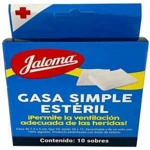 GASA SIMPLE ESTERIL 10 GASAS  7.5CMX5 CM