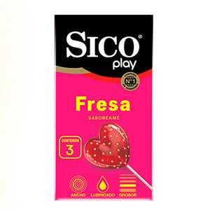 Preservativos Sico Play Fresa C/3
