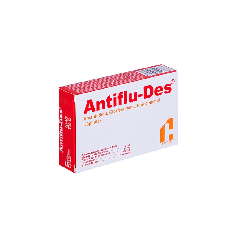 Antiflu-Des 3mg/50mg/300mg caja 24 cápsulas — 1812 | Precio Vitau