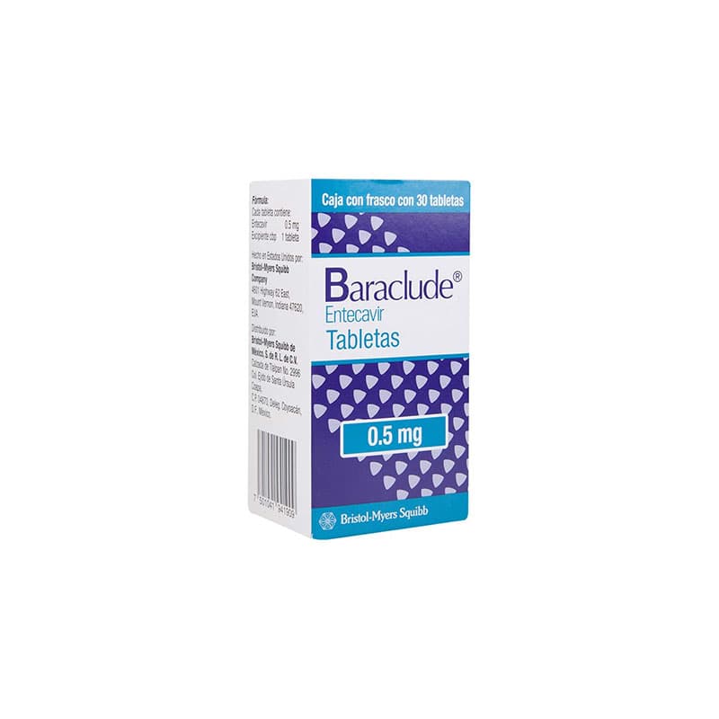 Baraclude 0.5 mg 30 tabletas